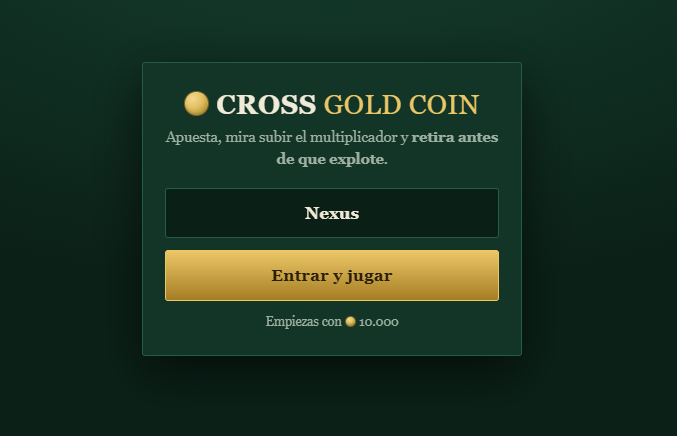 Cross Gold Coin - juego web tipo Crash